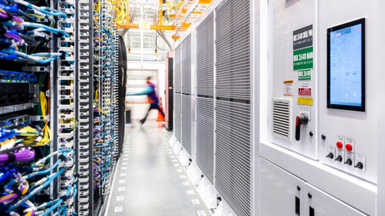 Inside of a data center.