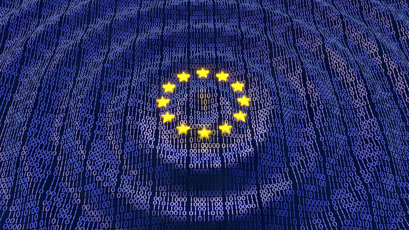 Data rippling out from the stars of the European Union.