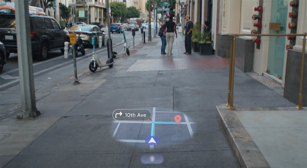 Android XR glasses can provide hands-free navigation.